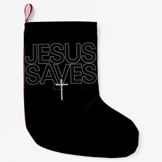 Kristet Julpresent Jesus Tro Bibelvers Liten Julstrumpa (Framsidan)