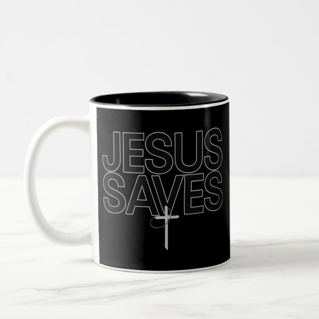 Kristet Julpresent Jesus Tro Bibelvers Två-Tonad Mugg (Vänster)