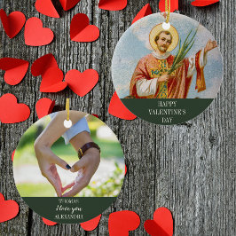 Kristet katolskt foto Glad Alla hjärtans dag Julgransprydnad Keramik