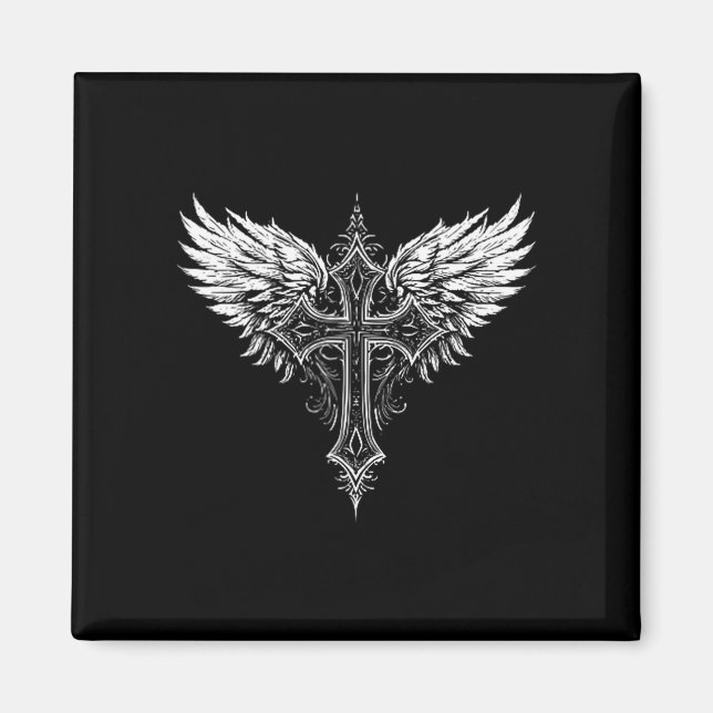 Kristet kors ängel religiös  magnet (Framsidan)