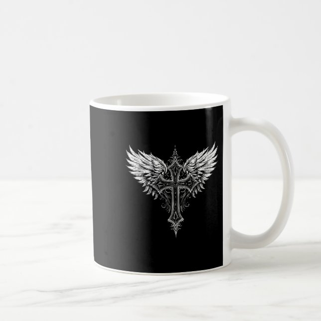 Kristet kors ängel religiöst kaffemugg (Höger)