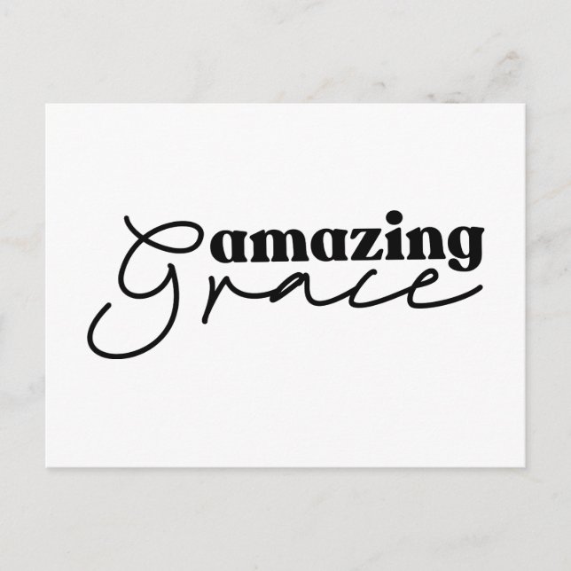 Kristet Kors av Kärlek | Modern Svart och Vit Vykort (Framsida)