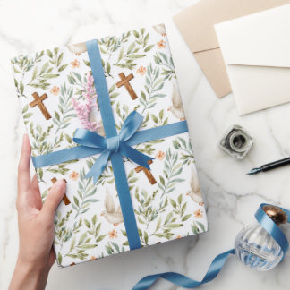 Kristet kors Duva Blommig Presentpapper