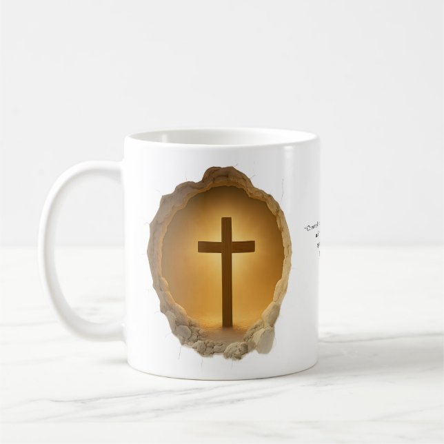 Kristet kors i 3D  Kaffemugg (Vänster)