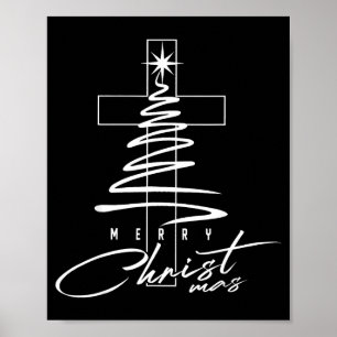 Kristet kors Jesus God Jul Xmas Träd Ho Poster