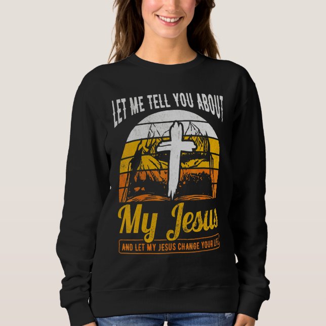 Kristet kors Tro Retro Låt mig berätta om  T Shirt (Framsida)