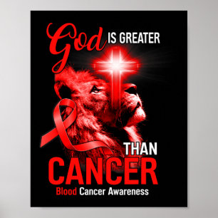 Kristet Lejonkors Gud är större än cancer Re Poster