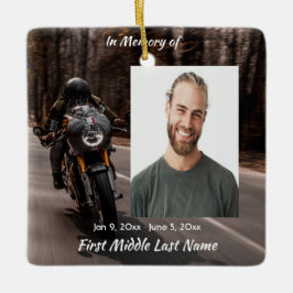 Kristet minnes Anpassad Foto Motorcykel Biker Julgransprydnad Keramik
