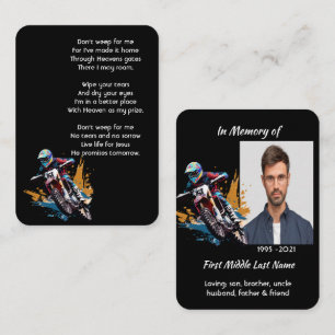 Kristet minnes- Motocross Motorcykel Racing Visitkort