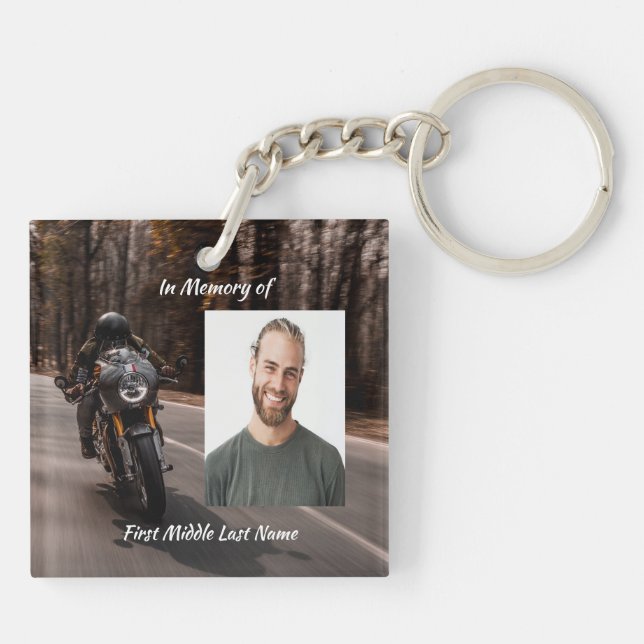 Kristet minnesmärke Anpassad foto Motorcykel Biker (Baksidan)