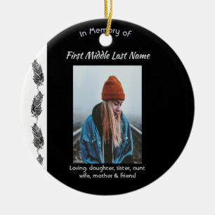 Kristet minnessaker Fjäder Tribal Boho  Julgransprydnad Keramik