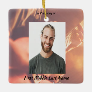 Kristet minnessaker musiker piano gitarr julgransprydnad keramik