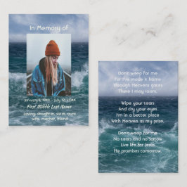 Kristet poem minnessak hav ocean strand visitkort