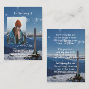 Kristet poem minnessak Korsfästelseskors Visitkort