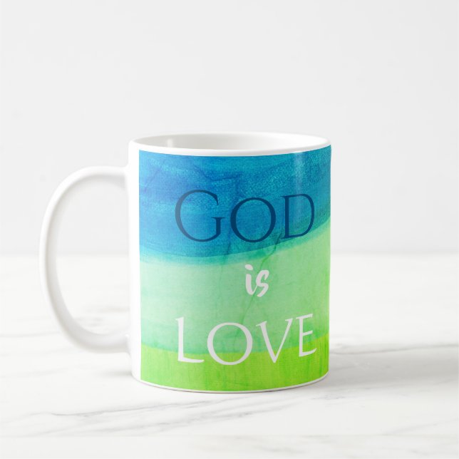 Kristet present God är kärlek Painterly kaffemugg (Vänster)