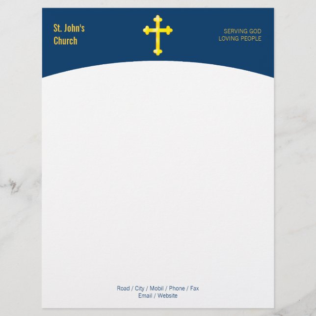 Kristet religiösakorsymbol brevhuvud (Framsida)