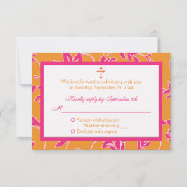 Kristet Rosa Tangerine Blommig RSVP-kort Inbjudningar
