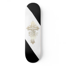 Kristet skateboard guld kors