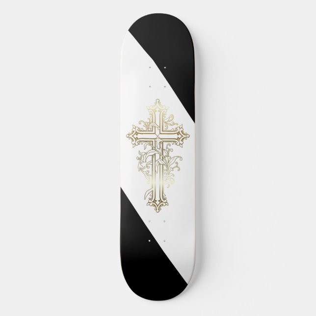 Kristet skateboard guld kors (Framsida)