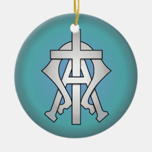 Kristet symbol julgransprydnad keramik