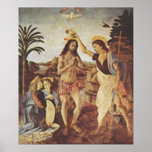 Kristi baptism (Verrocchio) Poster