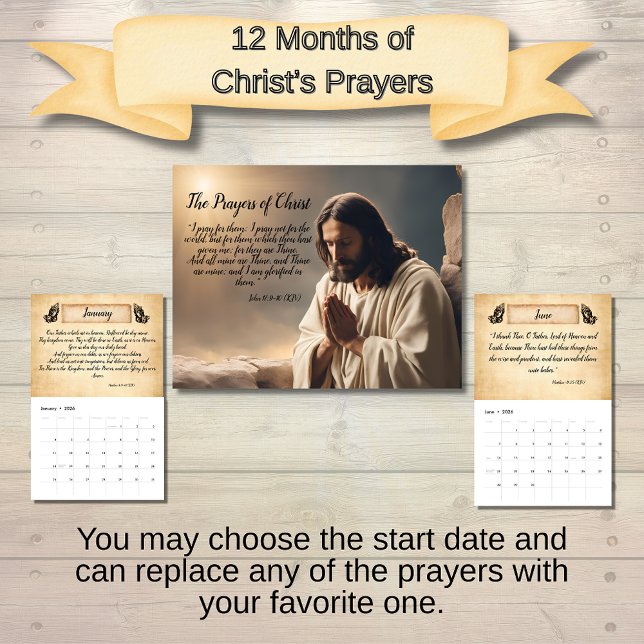 Kristi böner Inspirerande Kalender (12 Months of Christ's Prayers Wall Calendar)
