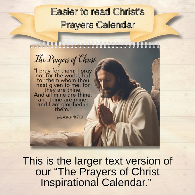 Kristi böner - Större tryck utgåva Kalender (Larger text version of The Prayers of Christ calendar)