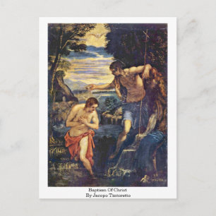 Kristi dop av Jacopo Tintoretto Vykort