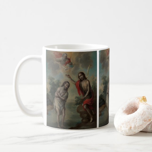 Kristi dop av Nicolás Enríquez Kaffemugg (Med munk)
