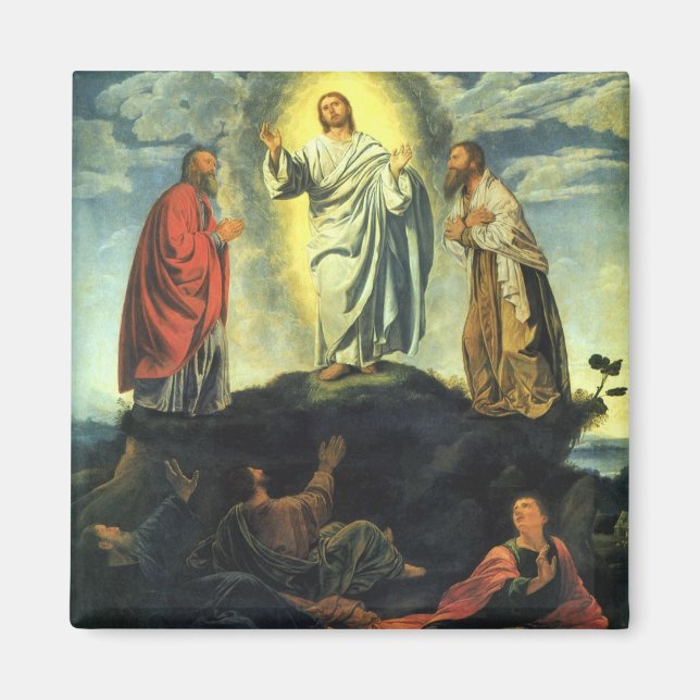 Kristi förvandling av Giovanni Girolamo Savoldo Magnet (Framsidan)