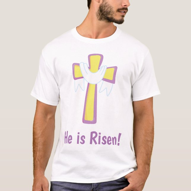 Kristi kors han är uppstånden t shirt (Framsida)