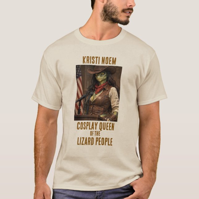 Kristi Noem Lizard Person T Shirt (Framsida)