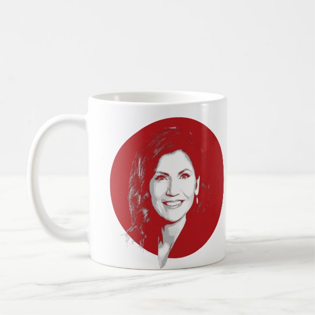 KRISTI NOEM Screded Porträtt Kaffemugg (Vänster)