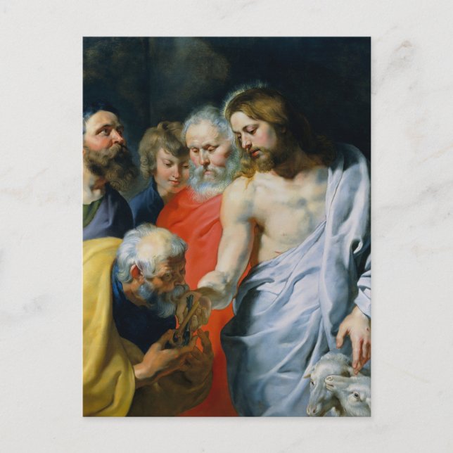 Kristi uppdrag till Peter av Peter Paul Rubens Vykort (Framsida)