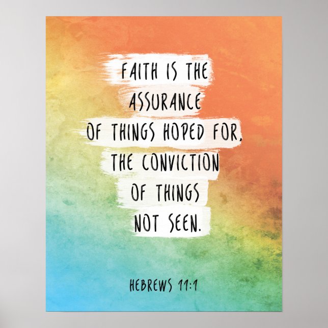 Kristian art, Bible Verse Print, Hebrews 11:1, Poster (Framsidan)