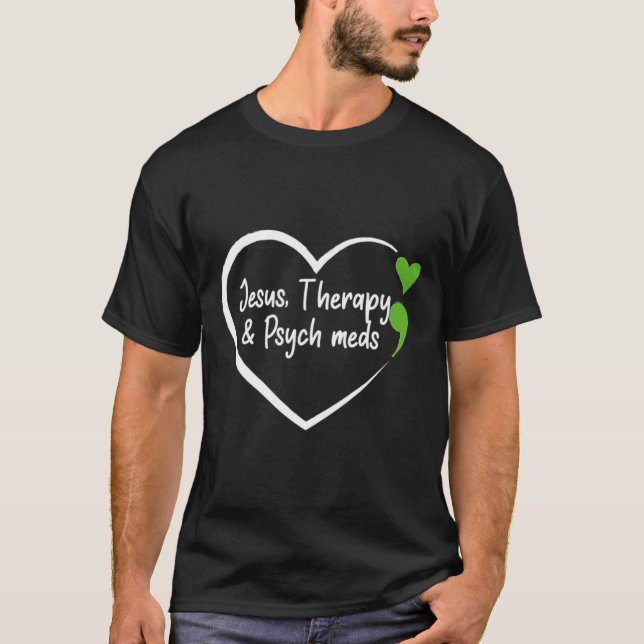 Kristian mental health jesus treatment psych medie t shirt (Framsida)