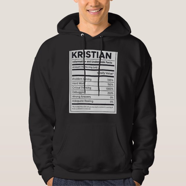 Kristian Nutrition Information Problem med att lös Hoodie (Framsida)