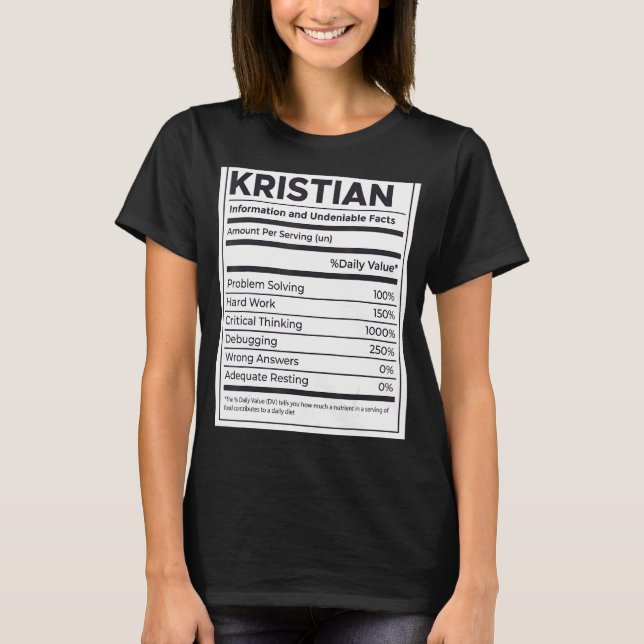 Kristian Nutrition Information Problem med att lös T Shirt (Framsida)