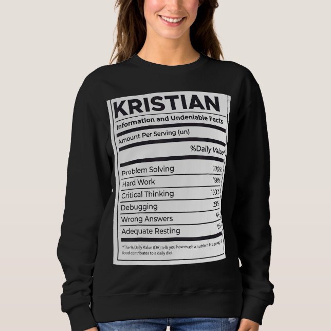 Kristian Nutrition Information Problem med att lös T Shirt (Framsida)
