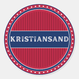 Kristiansand City Pride Emblem Norwegian Identity Runt Klistermärke