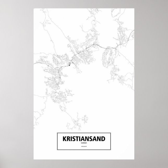 Kristiansand, Norge (svart på vit) Poster (Framsidan)