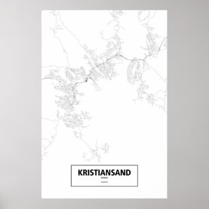 Kristiansand, Norge (vit) Poster