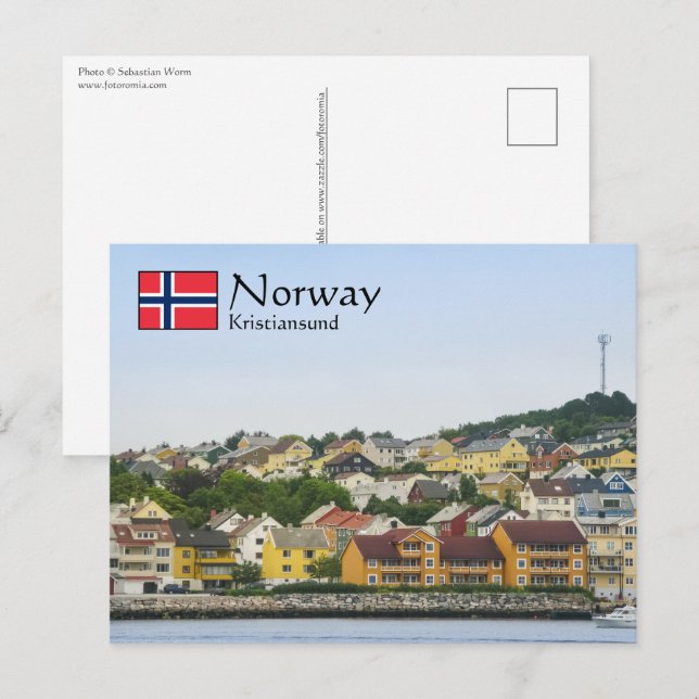 Kristiansund Norge Vykort (Fram/baksida)