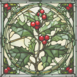Kristimas-glaset: Yule Holly Vinyl Sticker Klistermärken