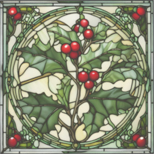 Kristimas-glaset: Yule Holly Vinyl Sticker Klistermärken