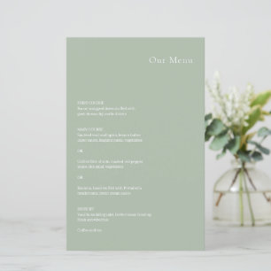 Kristin Sage Grönt Modern Bröllop Menu