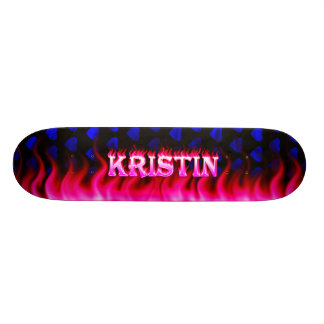 Kristin skateboardrosor avfyrar och flammar design old school skateboard bräda 21,6 cm