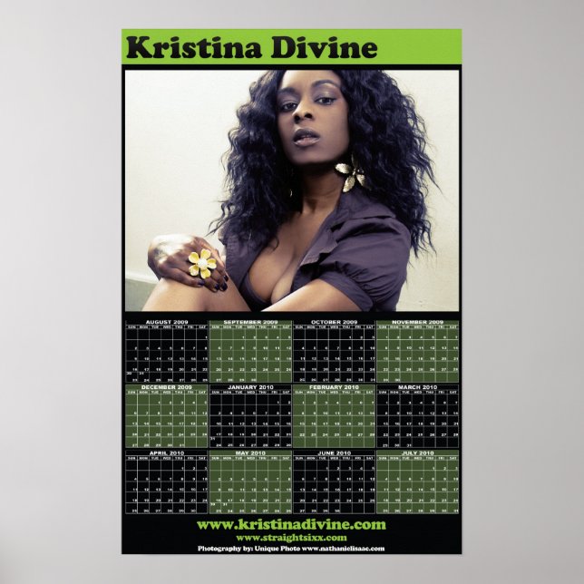 Kristina Divine Pinup Calendar Poster (Framsidan)