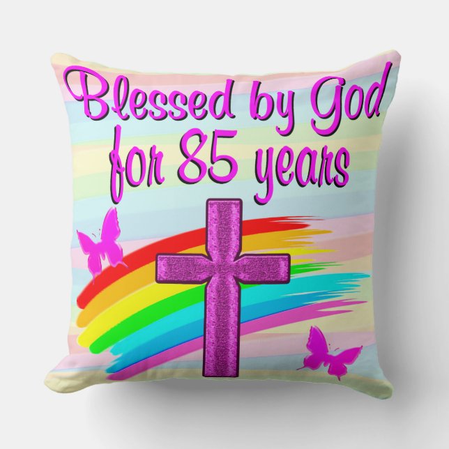 KRISTISKA 85:E BIRTHDAY BLESSINGS PILLOW KUDDE (Framsida)