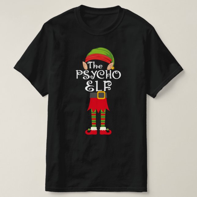 Kristmas för matchande psycho elf-familj t shirt (Design framsida)